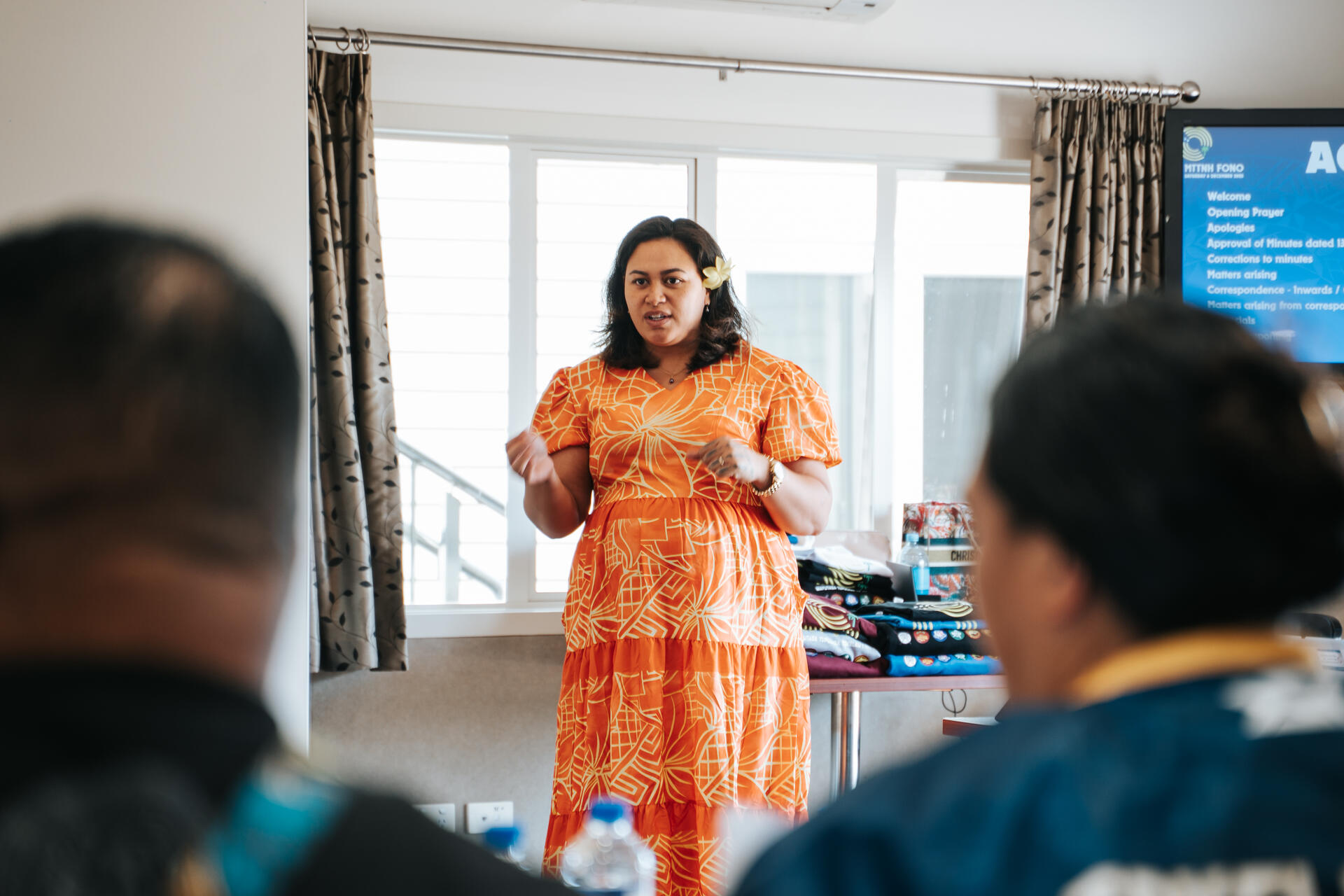 Community meeting presenter