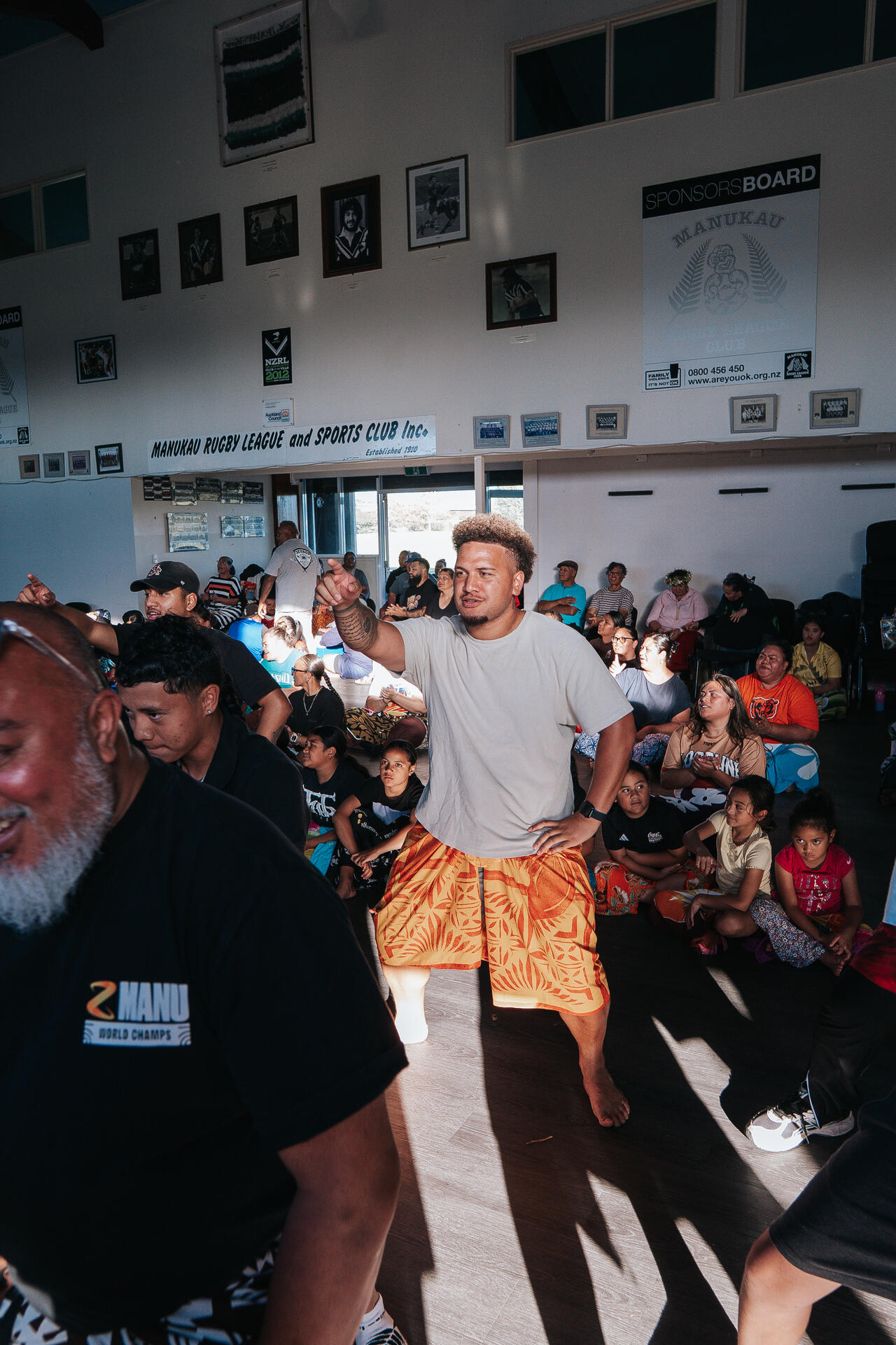 Young performer at community gathering